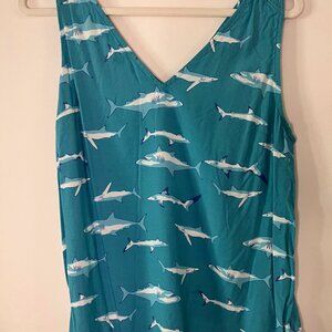 Modcloth Shark Double V Tank - Size L